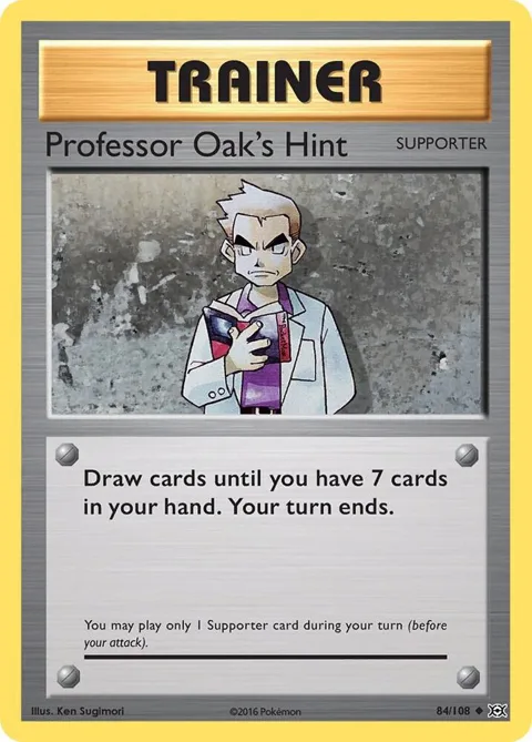Professor Oak's Hint #84/108 Reverse Holofoil Pokémon card from XY - Evolutions