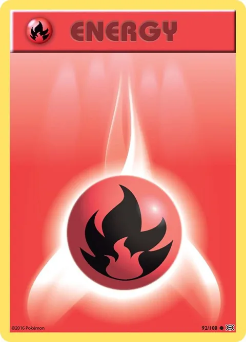 Fire Energy #92/108 Reverse Holofoil Pokémon card from XY - Evolutions