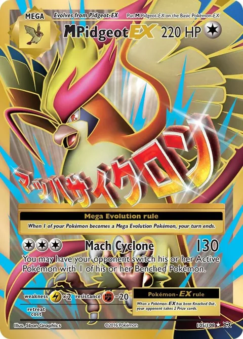 M Pidgeot EX Full Art #105/108 Holofoil Pokémon card from XY - Evolutions