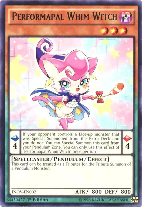 Performapal Whim Witch INOV-EN002 1st Edition Yu-Gi-Oh card from Invasion: Vengeance