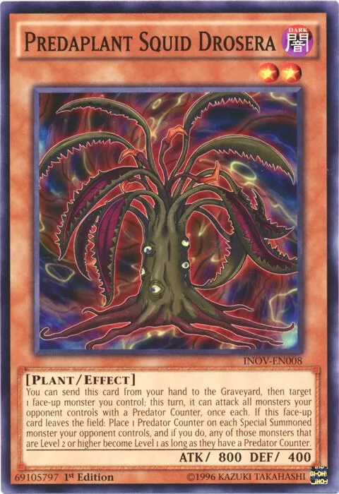 Predaplant Squid Drosera INOV-EN008 1st Edition Yu-Gi-Oh card from Invasion: Vengeance