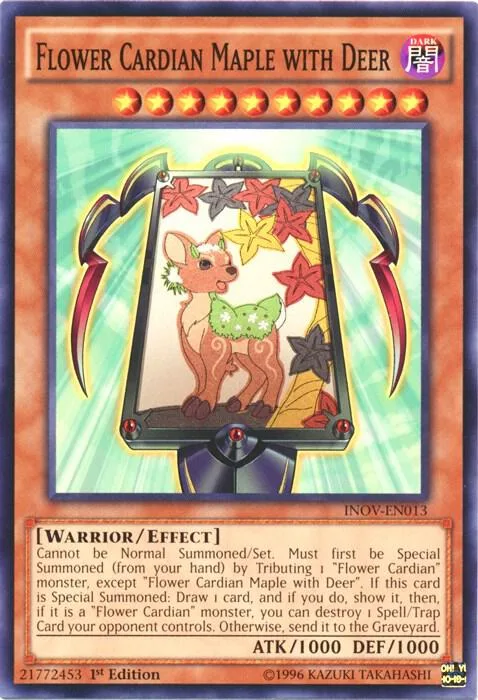 Flower Cardian Maple with Deer INOV-EN013 Unlimited Yu-Gi-Oh card from Invasion: Vengeance
