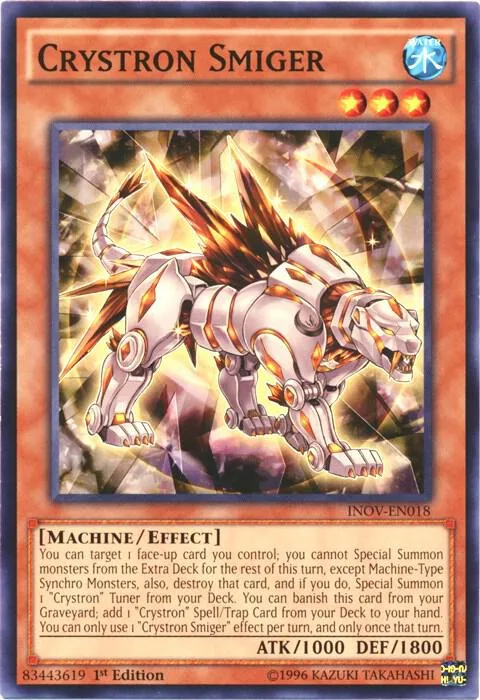 Crystron Smiger INOV-EN018 Unlimited Yu-Gi-Oh card from Invasion: Vengeance