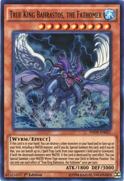 True King Bahrastos, the Fathomer INOV-EN021 1st Edition Yu-Gi-Oh card from Invasion: Vengeance