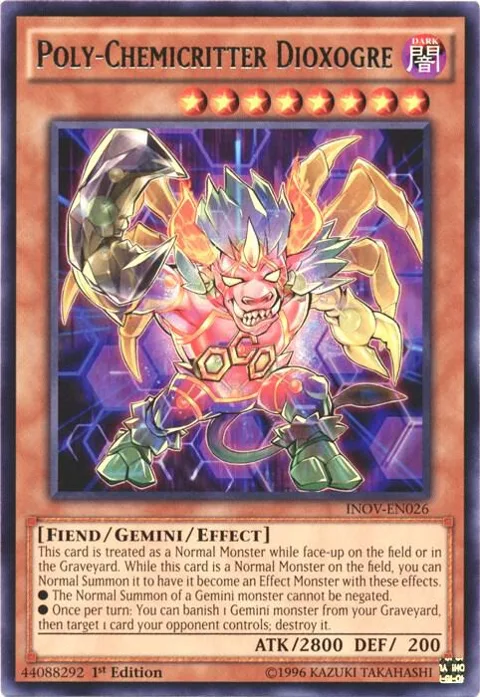 Poly-Chemicritter Dioxogre INOV-EN026 1st Edition Yu-Gi-Oh card from Invasion: Vengeance