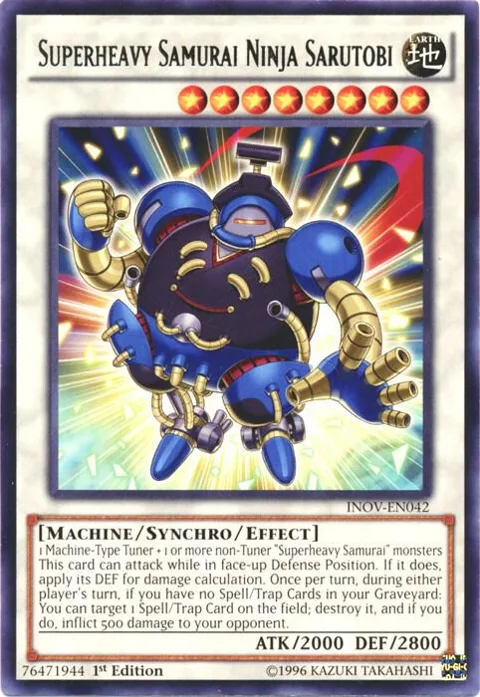 Superheavy Samurai Ninja Sarutobi INOV-EN042 1st Edition Yu-Gi-Oh card from Invasion: Vengeance
