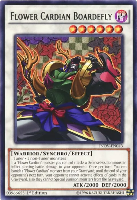 Flower Cardian Boardefly INOV-EN043 Unlimited Yu-Gi-Oh card from Invasion: Vengeance