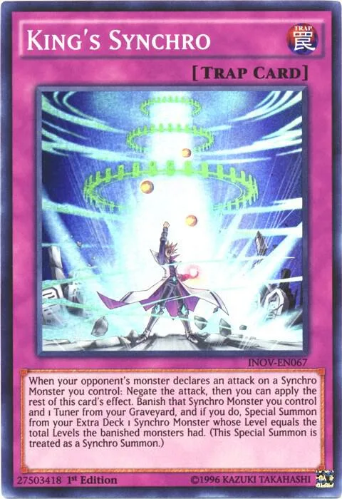 King's Synchro INOV-EN067 Unlimited Yu-Gi-Oh card from Invasion: Vengeance