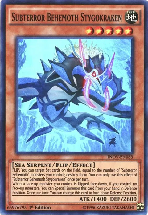 Subterror Behemoth Stygokraken INOV-EN083 1st Edition Yu-Gi-Oh card from Invasion: Vengeance