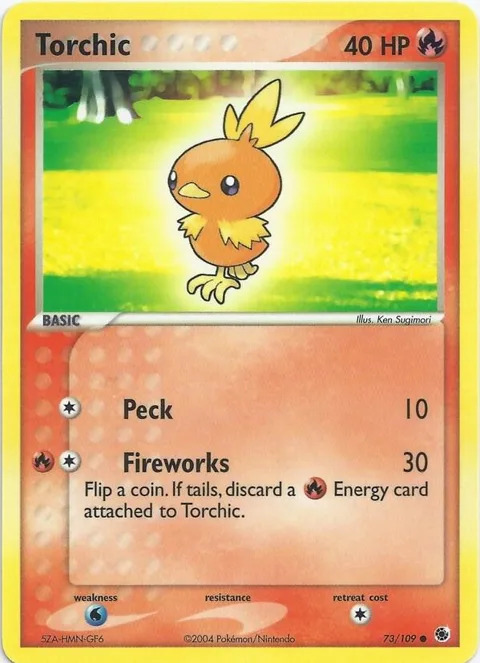 Torchic #73 Pokémon card from EX Battle Stadium