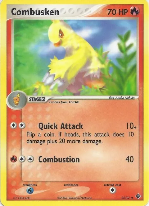 Combusken #25 Pokémon card from EX Battle Stadium