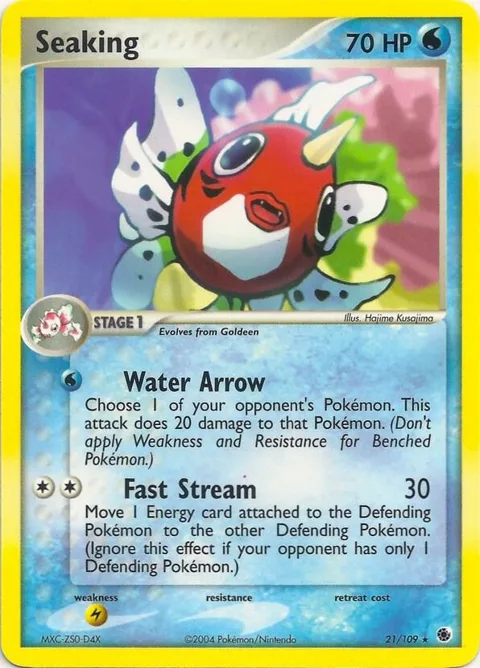 Seaking #21 Pokémon card from EX Battle Stadium