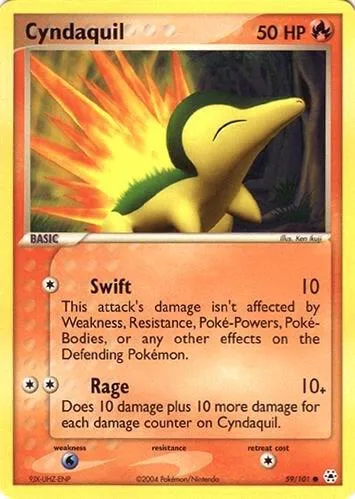 Cyndaquil #59 Pokémon card from EX Battle Stadium