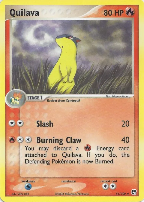 Quilava #51 Pokémon card from EX Battle Stadium