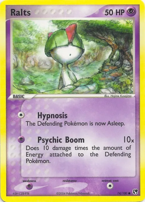 Ralts #74 Pokémon card from EX Battle Stadium