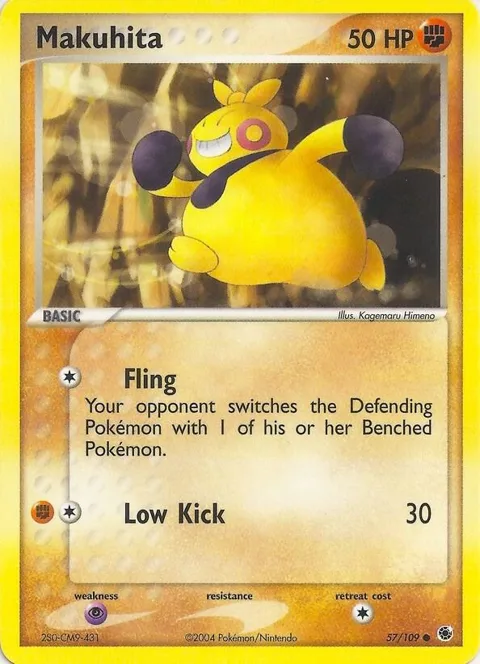 Makuhita #57 Pokémon card from EX Battle Stadium