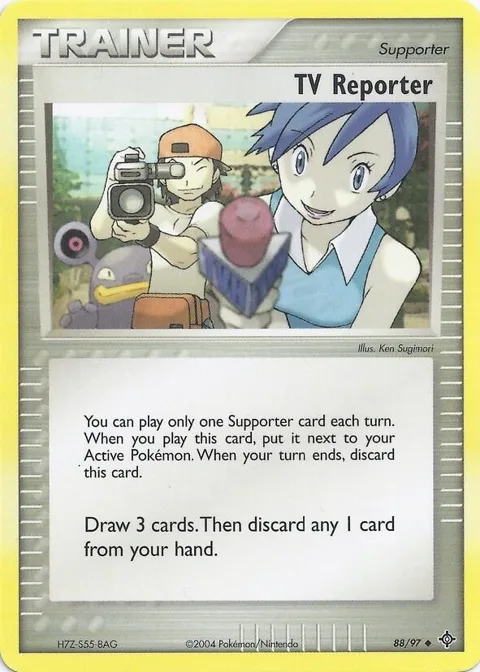 TV Reporter #88 Pokémon card from EX Battle Stadium