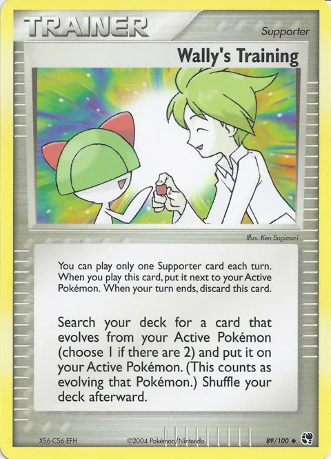 Wally's Training #89 Pokémon card from EX Battle Stadium