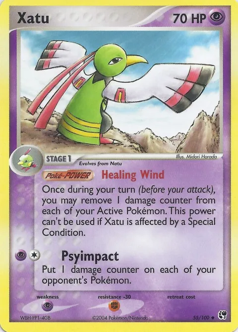 Xatu #55 Pokémon card from EX Battle Stadium