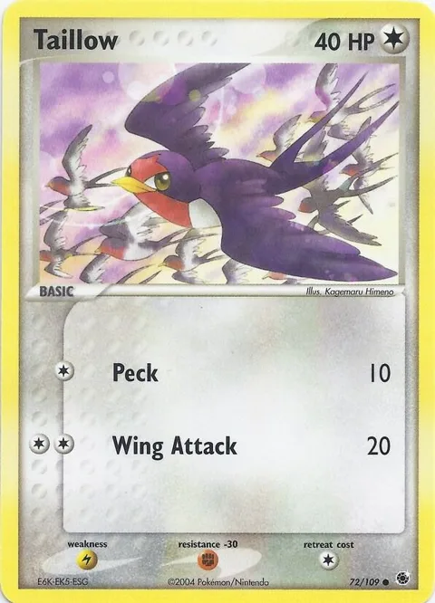 Taillow #72 Pokémon card from EX Battle Stadium