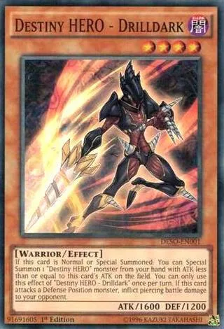Destiny HERO - Drilldark DESO-EN001 Yu-Gi-Oh card from Destiny Soldiers