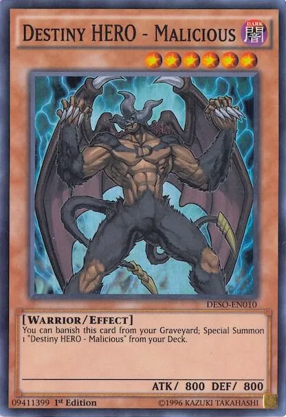 Destiny HERO - Malicious DESO-EN010 Yu-Gi-Oh card from Destiny Soldiers
