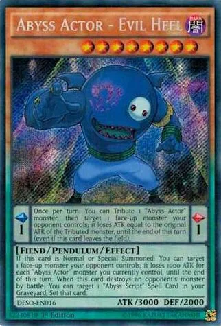 Abyss Actor - Evil Heel DESO-EN016 Yu-Gi-Oh card from Destiny Soldiers