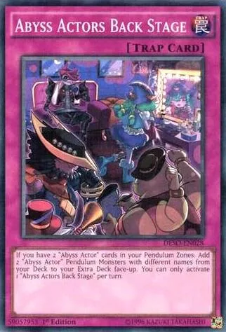 Abyss Actors Back Stage DESO-EN028 Yu-Gi-Oh card from Destiny Soldiers