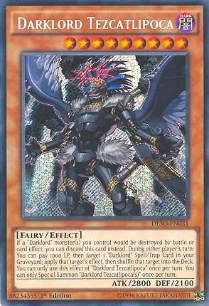 Darklord Tezcatlipoca DESO-EN031 Yu-Gi-Oh card from Destiny Soldiers