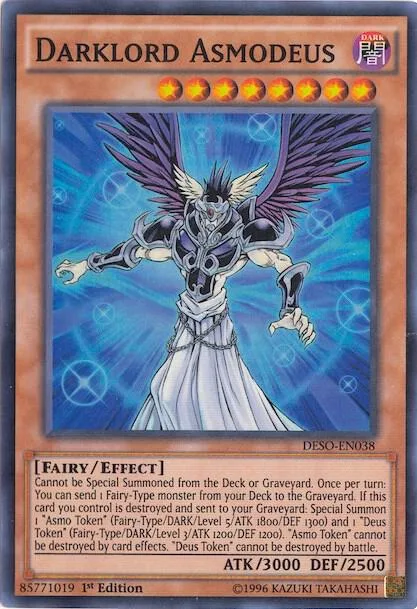 Darklord Asmodeus DESO-EN038 Yu-Gi-Oh card from Destiny Soldiers