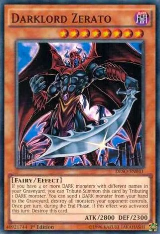 Darklord Zerato DESO-EN041 Yu-Gi-Oh card from Destiny Soldiers