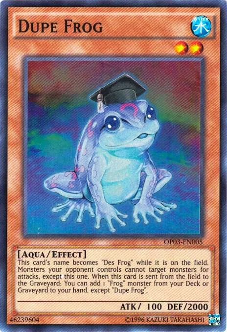 Dupe Frog OP03-EN005 Yu-Gi-Oh card from OTS Tournament Pack 3