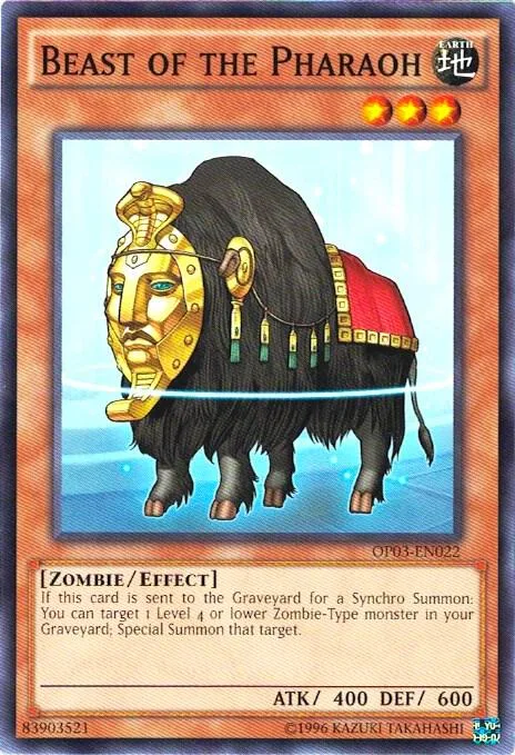 Beast of the Pharaoh OP03-EN022 Yu-Gi-Oh card from OTS Tournament Pack 3