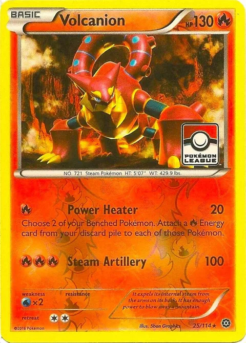 Volcanion - 25/114 Pokemon League #025/114 Reverse Holofoil Pokémon card from League & Championship Cards