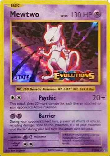 Mewtwo - 51/108 Prerelease [Staff] #51/108 Holofoil Pokémon card from XY Promos