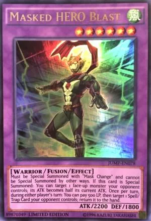Masked HERO Blast JUMP-EN078 Yu-Gi-Oh card from Shonen Jump Magazine Promos