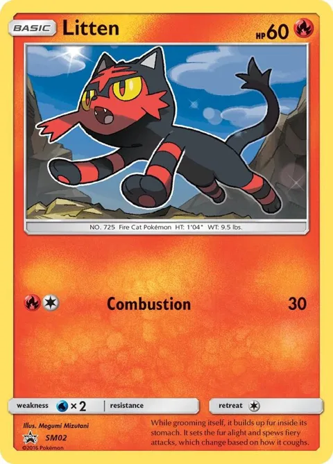 Litten #SM02 Holofoil Pokémon card from SM Promos