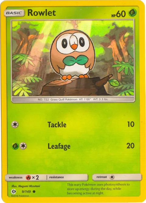 Rowlet - 9/149 Water Web Holo #009/149 Holofoil Pokémon card from Miscellaneous Cards & Products