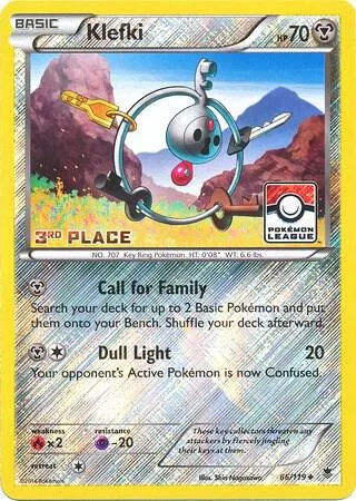 Klefki - 66/119 Pokemon League [3rd Place] #066/119 Reverse Holofoil Pokémon card from League & Championship Cards