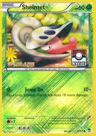 Shelmet - 8/111 Pokemon League [3rd Place] #008/111 Reverse Holofoil Pokémon card from League & Championship Cards