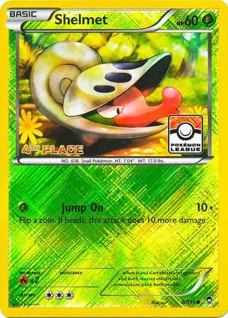 Shelmet - 8/111 Pokemon League [4th Place] #008/111 Reverse Holofoil Pokémon card from League & Championship Cards