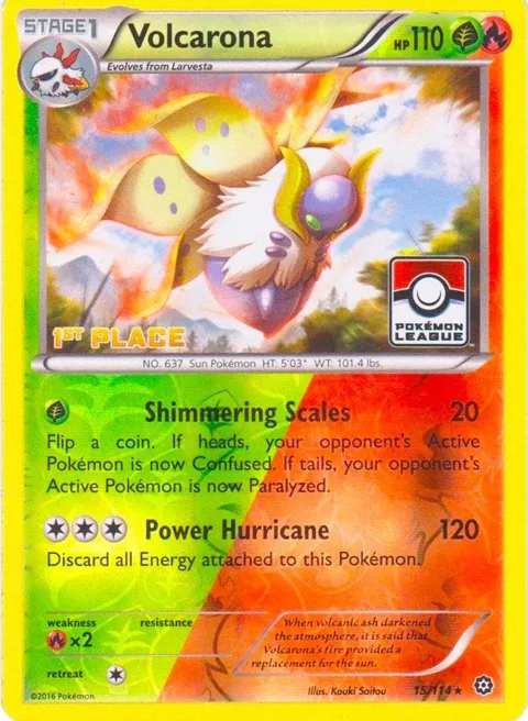 Volcarona - 15/114 Pokemon League [1st Place] #015/114 Reverse Holofoil Pokémon card from League & Championship Cards