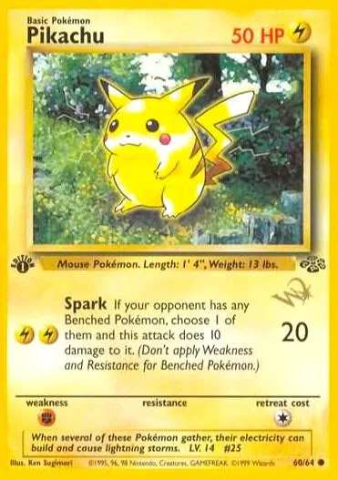 Pikachu [W Stamped] #60/64 Pokémon card from WoTC Promo