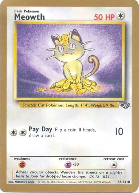 Meowth - 56/64 Gold Bordered Promo #56/64 Pokémon card from Miscellaneous Cards & Products