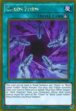 Chaos Form MVP1-ENG08 1st Edition Yu-Gi-Oh card from The Dark Side of Dimensions Movie Pack: Gold Edition