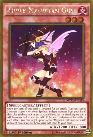 Apple Magician Girl MVP1-ENG15 1st Edition Yu-Gi-Oh card from The Dark Side of Dimensions Movie Pack: Gold Edition