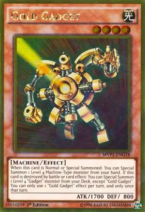 Gold Gadget MVP1-ENG18 1st Edition Yu-Gi-Oh card from The Dark Side of Dimensions Movie Pack: Gold Edition