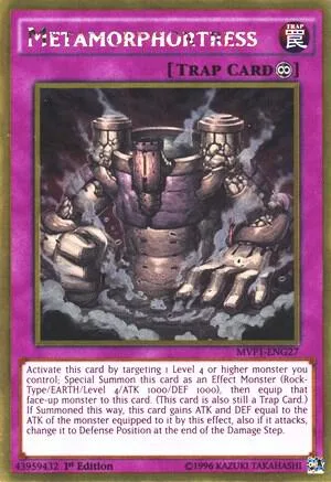 Metamorphortress MVP1-ENG27 1st Edition Yu-Gi-Oh card from The Dark Side of Dimensions Movie Pack: Gold Edition
