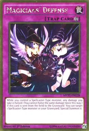 Magicians' Defense MVP1-ENG28 Yu-Gi-Oh card from The Dark Side of Dimensions Movie Pack: Gold Edition