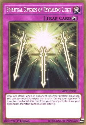 Spiritual Swords of Revealing Light MVP1-ENG31 1st Edition Yu-Gi-Oh card from The Dark Side of Dimensions Movie Pack: Gold Edition